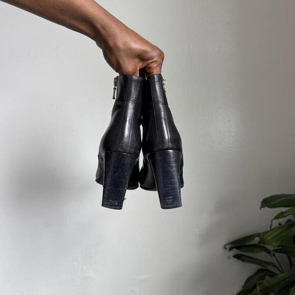 Vintage Donald Pliner Red Lined pointed square toe black Boots size 7.5 - Picture 4 of 8